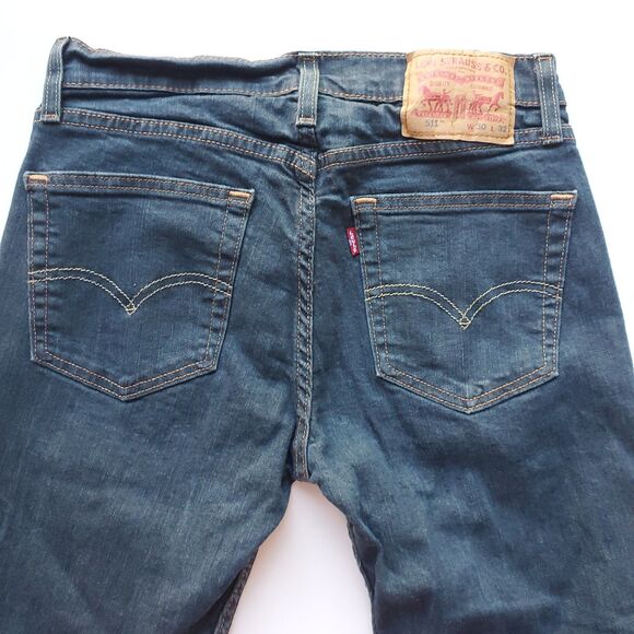 Levis 511 Slim Fit Mens Jeans 30 x 32 (Actual 29 x 30.5) Blue Denim Stretch - Picture 2 of 12